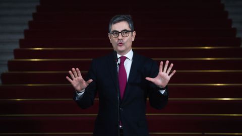 El ministro de la Presidencia, Justicia y Relaciones con las Cortes, F�lix Bola�os, comparece ante los medios antes de la primera Jornada de debate sobre el proyecto de Ley Org�nica de Enjuiciamiento Criminal.