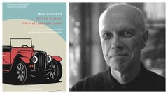 A la derecha, el escritor Ron Padgett (Tulsa, Oklahoma, 1942), junto a la portada de la edici�n en espa�ol de su libro �Motor Maids�.