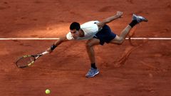 Alcaraz, en el partido contra Zverev de cuartos de final de Roland Garros.
