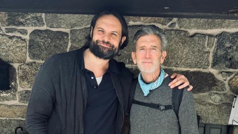 Matt McCoy, a la derecha, con Fabio Gonzlez en Adega Algueira