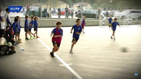 Jugadores del benjamin del Real Oviedo durante un entrenamiento