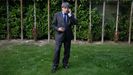 Puigdemont, este martes en Waterloo tras su declaraci�n institucional.