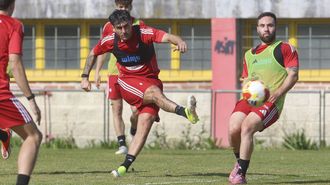 Escobar en una sesi&oacute;n de entrenamiento en A G&aacute;ndara. 