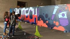 Unha das actividades do World Biotech Tour consistiu no dese�o dun grafiti
