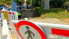 Las obras de la senda en la zona del parque Antonio Fa�lde