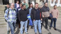 Los integrantes del comit� de empresa de Navantia Ferrol, tras reunirse con los partidos pol�ticos en el Concello de Ferrol