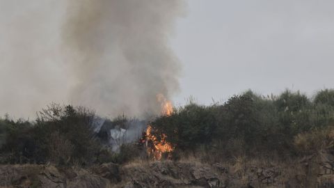 Incendio forestal en Tarro, Culleredo