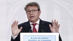 El secretario de Estado de Transportes, Jos Antonio Santano, este jueves durante la rueda de prensa en la que oficializ el acuerdo.
