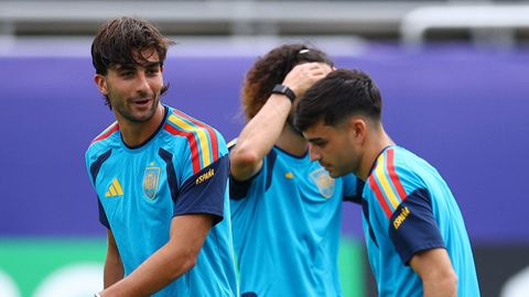 Imagen del entrenamiento de la selecci�n espa�ola en Dallas.
