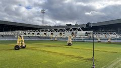 Calefactores en el campo de A Malata. 