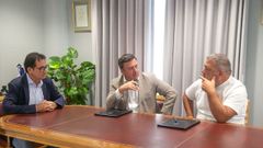 Antonio Leira, Valent�n Gonz�lez y Rafa Pazos en la presentaci�n de la cita. 