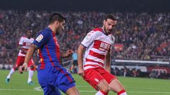Lomb�n y Luis Su�rez, en un Bar�a-Granada