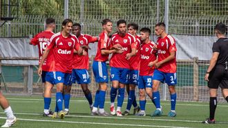 El Bergan celebra el 0-1: gol de �lex Pach�n.