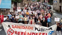 Protesta organizada por la Plataforma en Defensa da Sanidade P�blica en Ponteareas, la semana pasada
