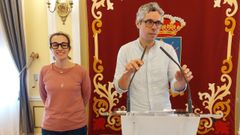 La edila Mar�a L�pez y el portavoz del BNG, Iv�n Rivas. 