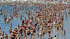 Ambiente de playa en Sanxenxo