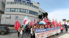 Protesta por el convenio de la sanidad privada en los centros de Hospitales HM en A Coru�a