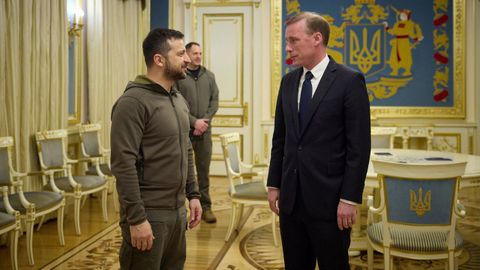 Zelenski y Sullivan, durante el encuentro en Kiev