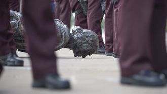 Una estatua de Crist�bal Col�n derribada en Saint Paul, Estados Unidos