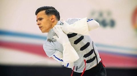 El patinador Antn Liz, durante la competicin en Portugal.