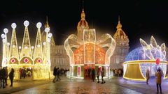 Recreacin de las coronas de los Reyes Magos en Mara Pita