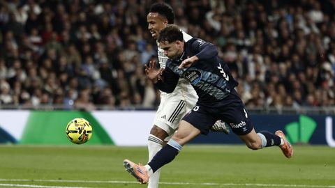 Pablo Durn, en el Real Madrid-Celta de este domingo, en el que disput la primera mitad.