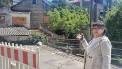 Un vecino ense&ntilde;ando la zona&nbsp;de casas abandonadas