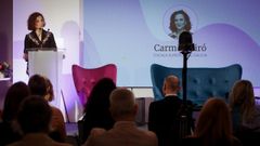 La fiscala superior de Galicia, durante su intervenci�n en el foro de La Voz de Galicia sobre la mujer.