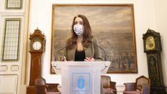 La edila de Benestar Social, Yoya Neira, en rueda de prensa