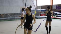 Los deportistas de gimnasia r�tmica y trampol�n del Club Ximnasia Pavill�n de Ourense