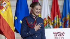 La princesa Leonor, tras recibir la Medalla de Oro de la Comunidad de Murcia