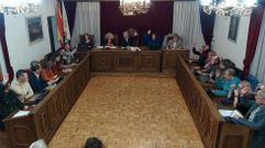 Manuel Nez (de jersey gris en la fila de la izquierda) vot con BNG y PSOE.