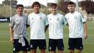 Santi Denia, junto a Barcia, Noel y Trilli, los tres jugadores del Deportivo en la seleccin sub-19