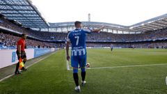 Lucas Prez, durante el Dpor-Barcelona B del pasado mes de mayo