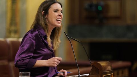 La ministra de Igualdad y dirigente de Podemos, Irene Montero, el pasado mi�rcoles, en el Congreso de los Diputados