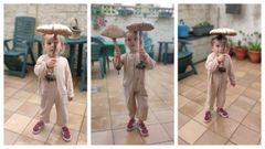 Olivia Aguirre Bernabeu, con las setas recolectadas en O Val (Nar�n)