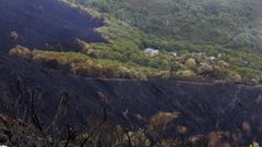 La aldea de Vilariño, uno de los lugares donde causó inquietud la cercanía del fuego