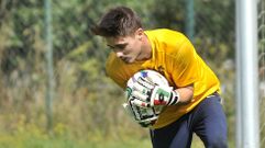 Sergio Cabanelas, en su primer entrenamiento con el Racing de Ferrol