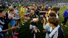 Pasillo de los jugadores del Celta Fortuna al Racing el 27 de mayo del 2023 en A Malata.