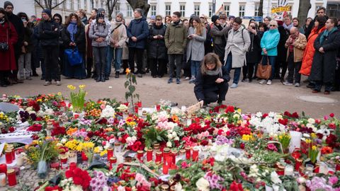 Homenaje a Navalni en Berln, el 18 de febrero.