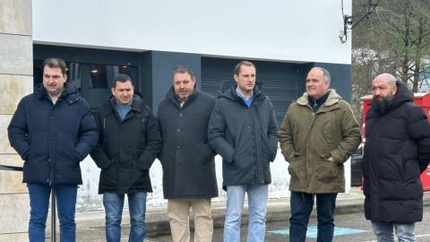 Sergio Hidalgo (izq.), Bernardino Rodr�guez, Manuel �ngel Garc�a, Adri�n Pumares, Agust�n Fuentes y Alberto Fern�ndez