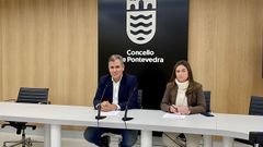 Los concejales del PP de Pontevedra Rafa Domnguez y Pepa Pardo presentaron este mircoles su propuesta navidea para el 2023