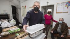 Comedor social interparroquial de Cee, al que acuden diariamente unas 18 personas 