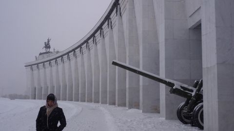 Imagen del Museo de la Victoria de Mosc� durante una nevada.