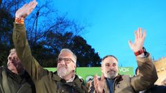 El candidato de Vox a las elecciones de Castilla y Le�n, Carlos Poll�n, junto al l�der del partido, Santiago Abascal.