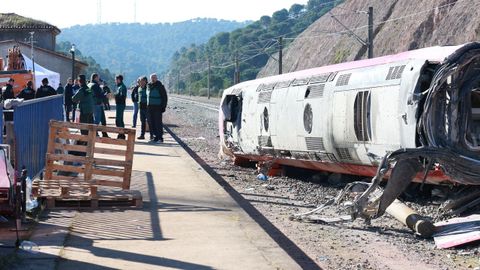 Uno de los vagones del tren Iryo que descarril� en Adamuz