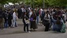 Alumnos de Lugo esperando para entrar en el examen de selectividad