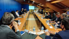 Reuni�n de los patronos de la Fundaci�n Exponav en Herrer�as este jueves.