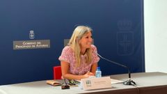  La viceconsejera de Turismo, Graciela Blanco, en rueda de prensa en la Feria Internacional de Muestras de Asturias (FIDMA)