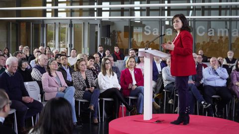 Concha Andreu en un acto para presentar su candidatura en La Rioja.